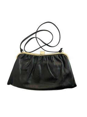 Vintage Mastercraft Leather Black Crossbody Clutch Purse Made in Canada